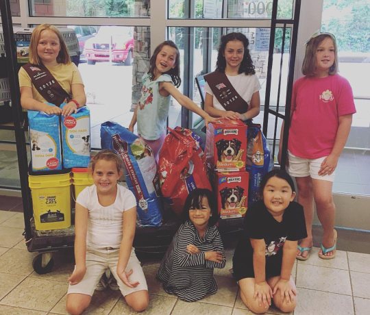 girl scouts at Paws